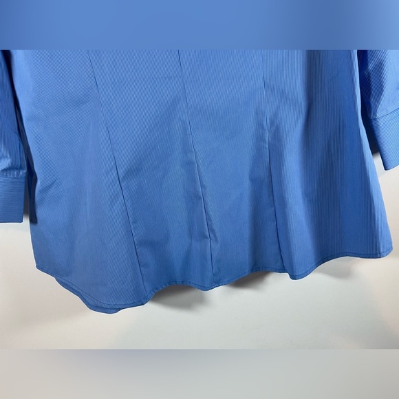 Women’s New York & Co Stretch Periwinkle Blue Button Front - Picture 7 of 11